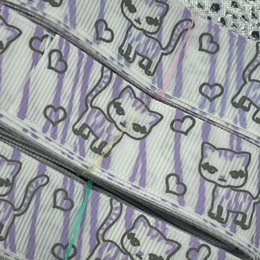 Grosgrain Ribbon NEW 7/8” 5 yards yds 5/$20 Kitty cat purple zebra stripes